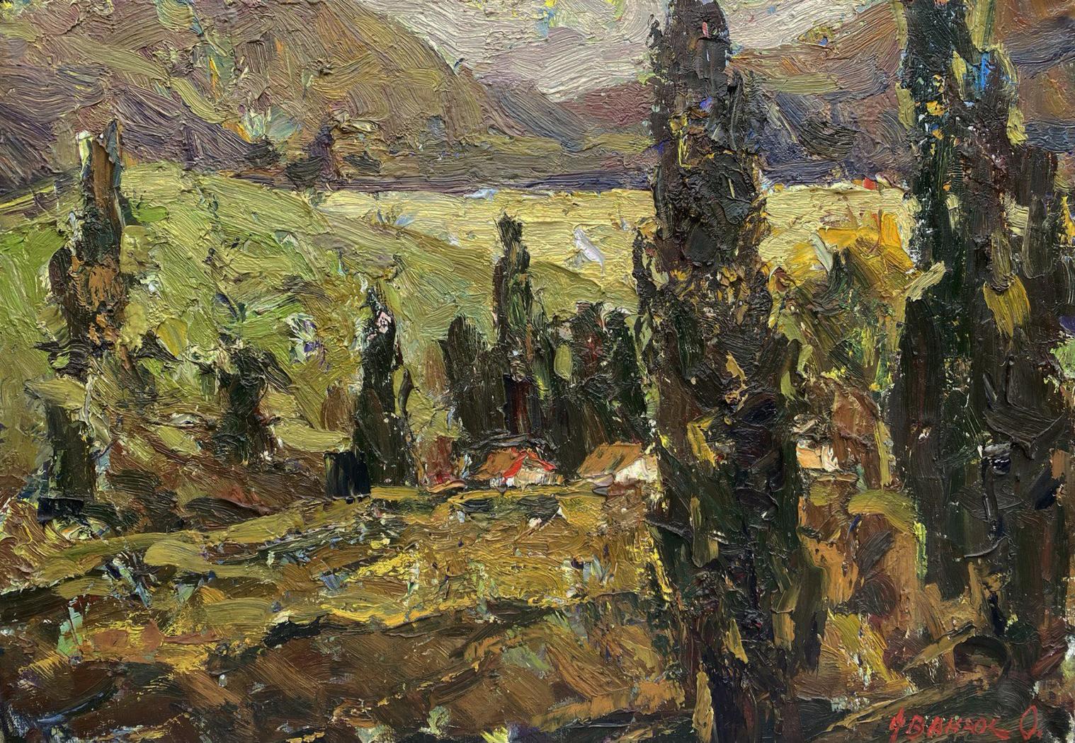 Impressionistic oil painting Evening in the Mountains by Oleksiy Ivanyuk