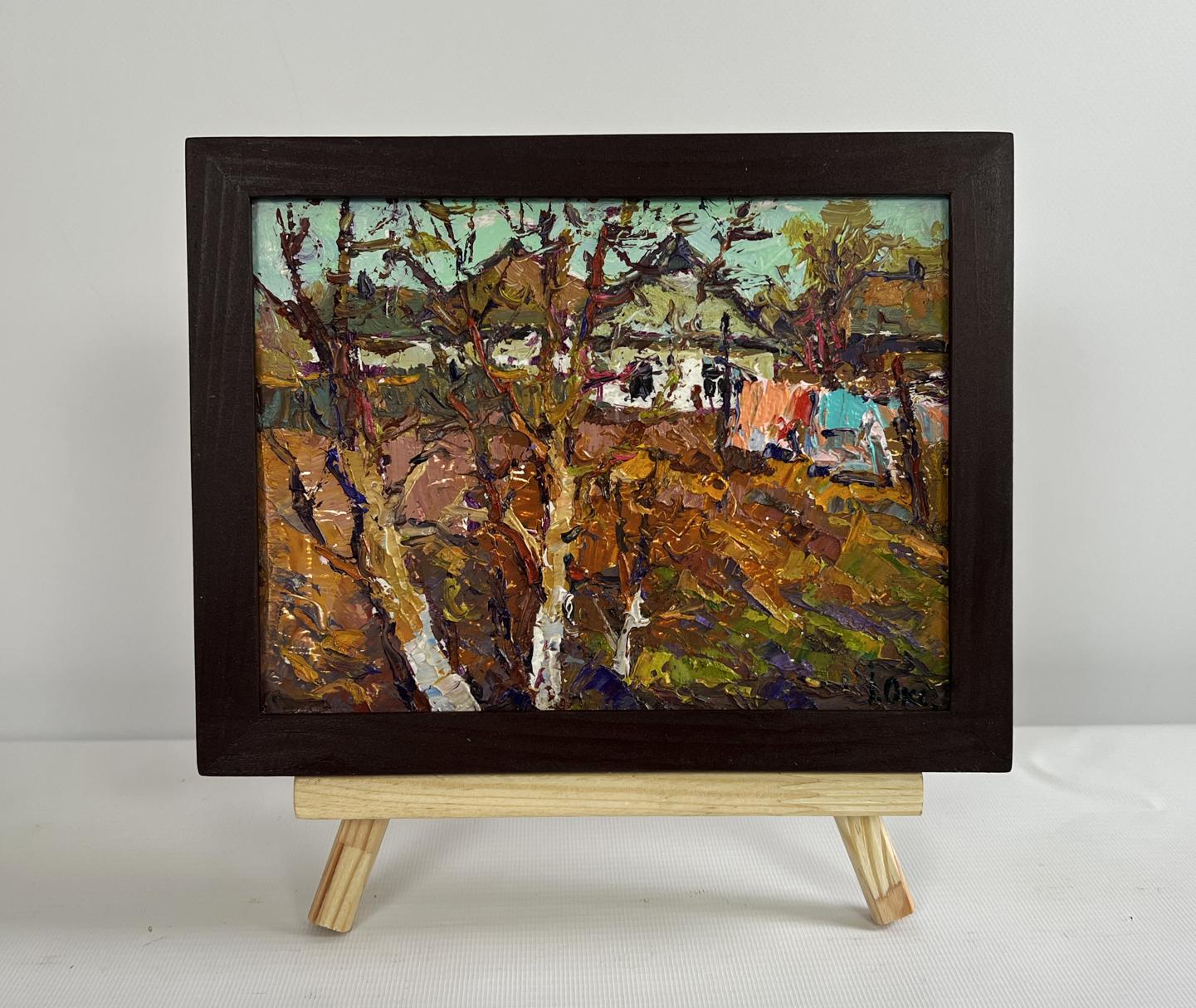 Oil painting Village with the approach of spring by Oksana Ivanyuk