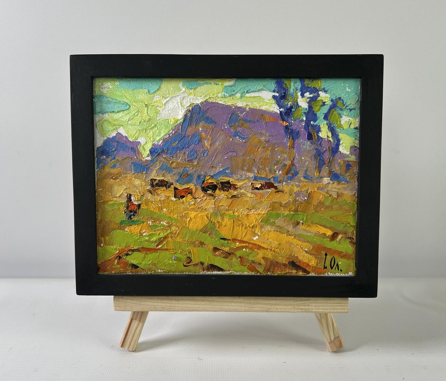 Oleksiy Ivanyuk Oil painting Winds over the steppe in black frame
