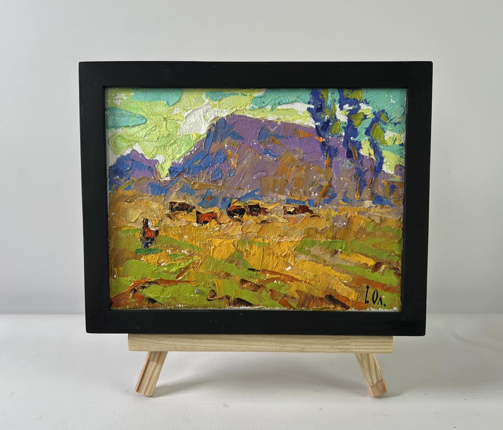 Oleksiy Ivanyuk Oil painting Winds over the steppe in black frame