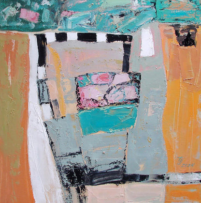 Abstract expressionist oil painting Its just a game by Tatyana Shulyak