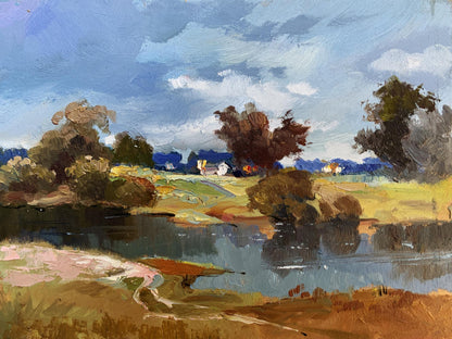 Textured oil painting River Silence by Yuriy Suprunchuk serene landscape