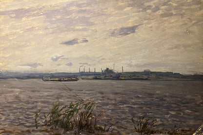 Oil painting Dnieper near Zaporozhye by Georgy Kolosovsky river scene
