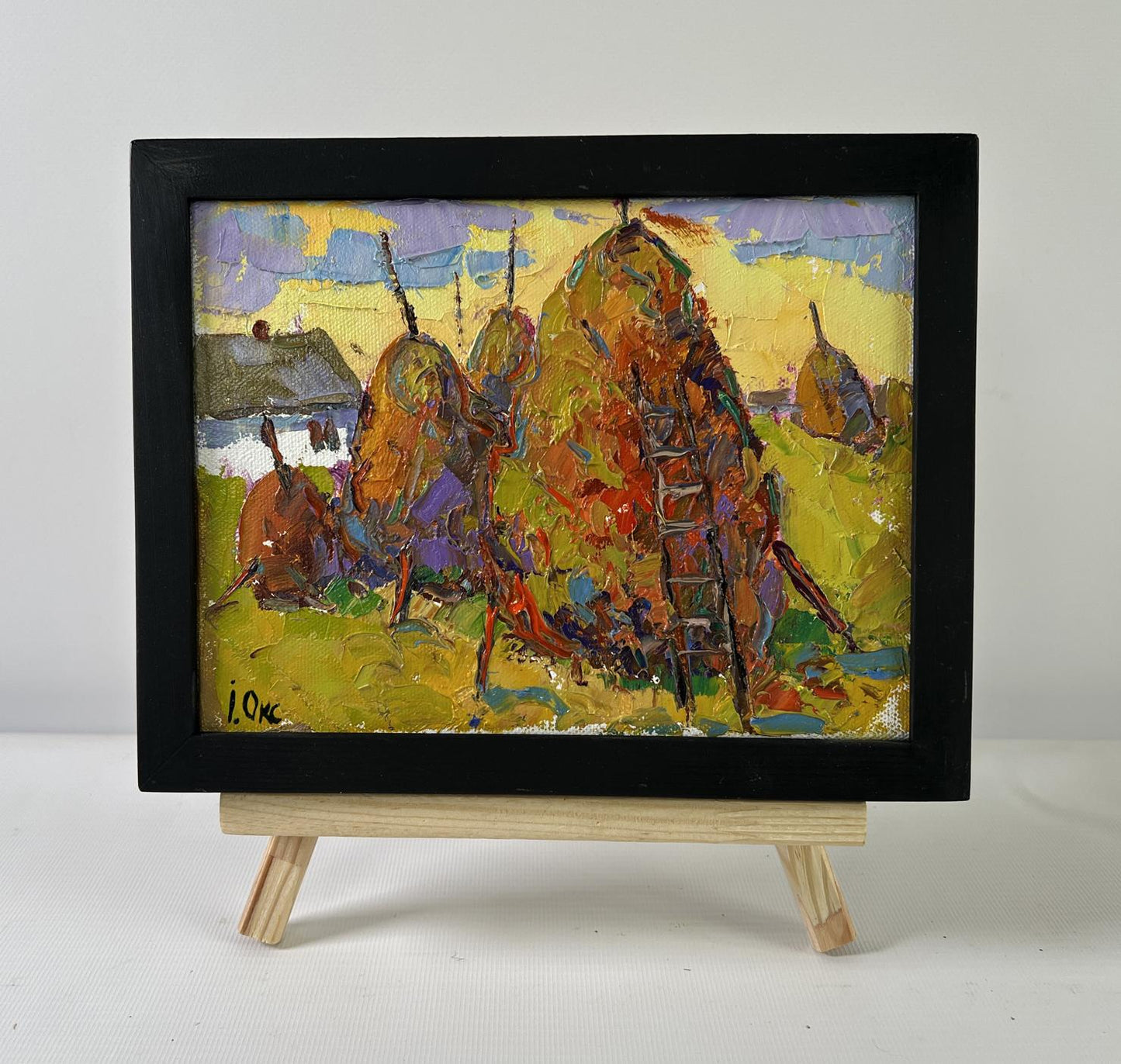 Vibrant impressionistic oil painting When the light fades by Oksana Ivanyuk on easel