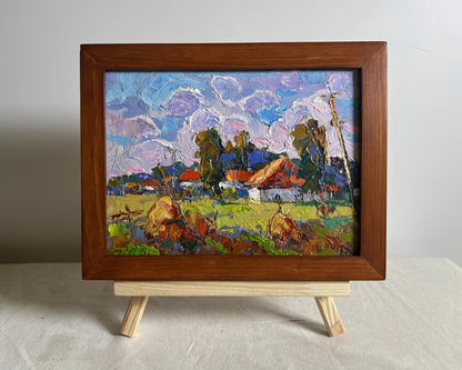 Oil painting Quiet village street by Oksana Ivanyuk rustic countryside scene