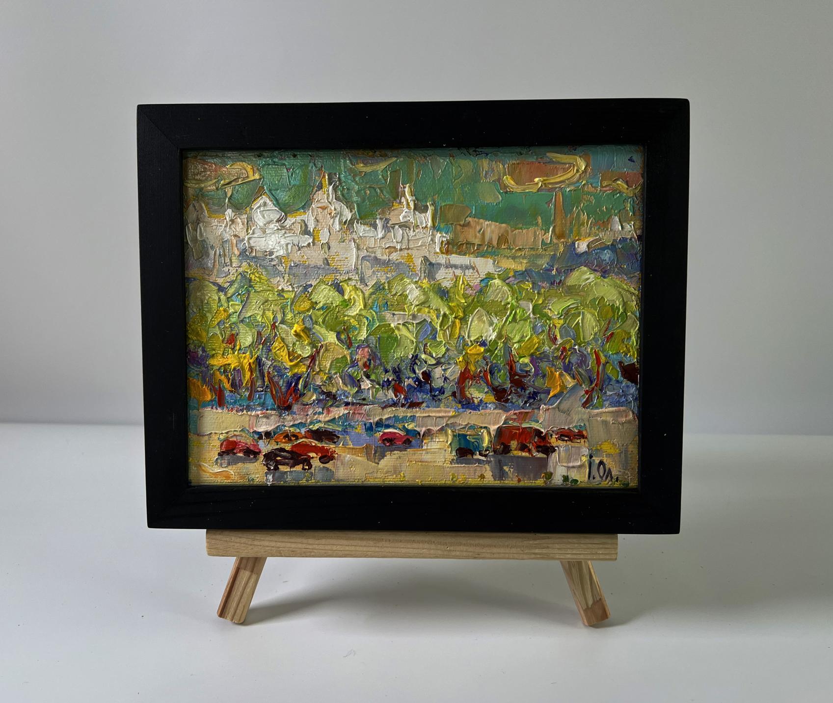 Oil painting Road outside the city by Oleksiy Ivanyuk, vibrant impressionist scene