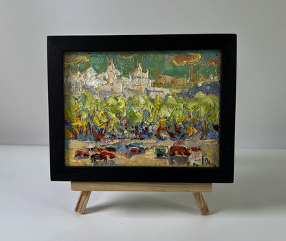 Oil painting Road outside the city by Oleksiy Ivanyuk, vibrant impressionist scene