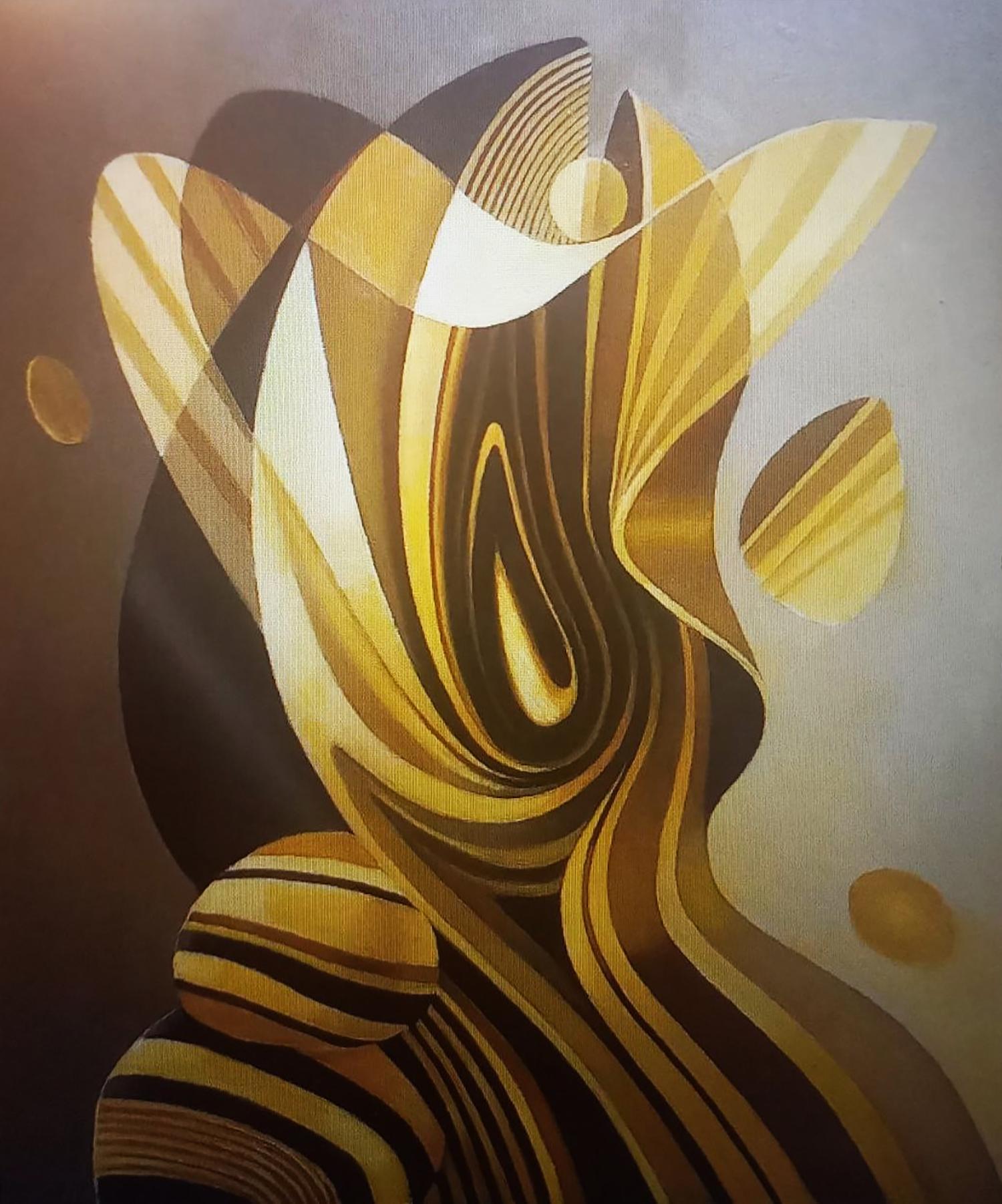Oil painting Plastic overflows by Alexander Strashevich: golden black swirls