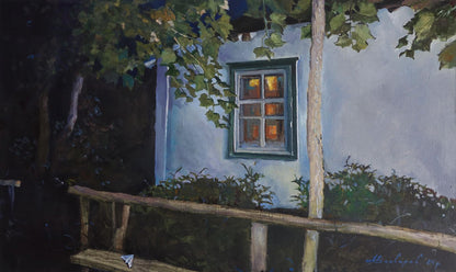 Oil painting Echo of my village Anatoly Varvarov