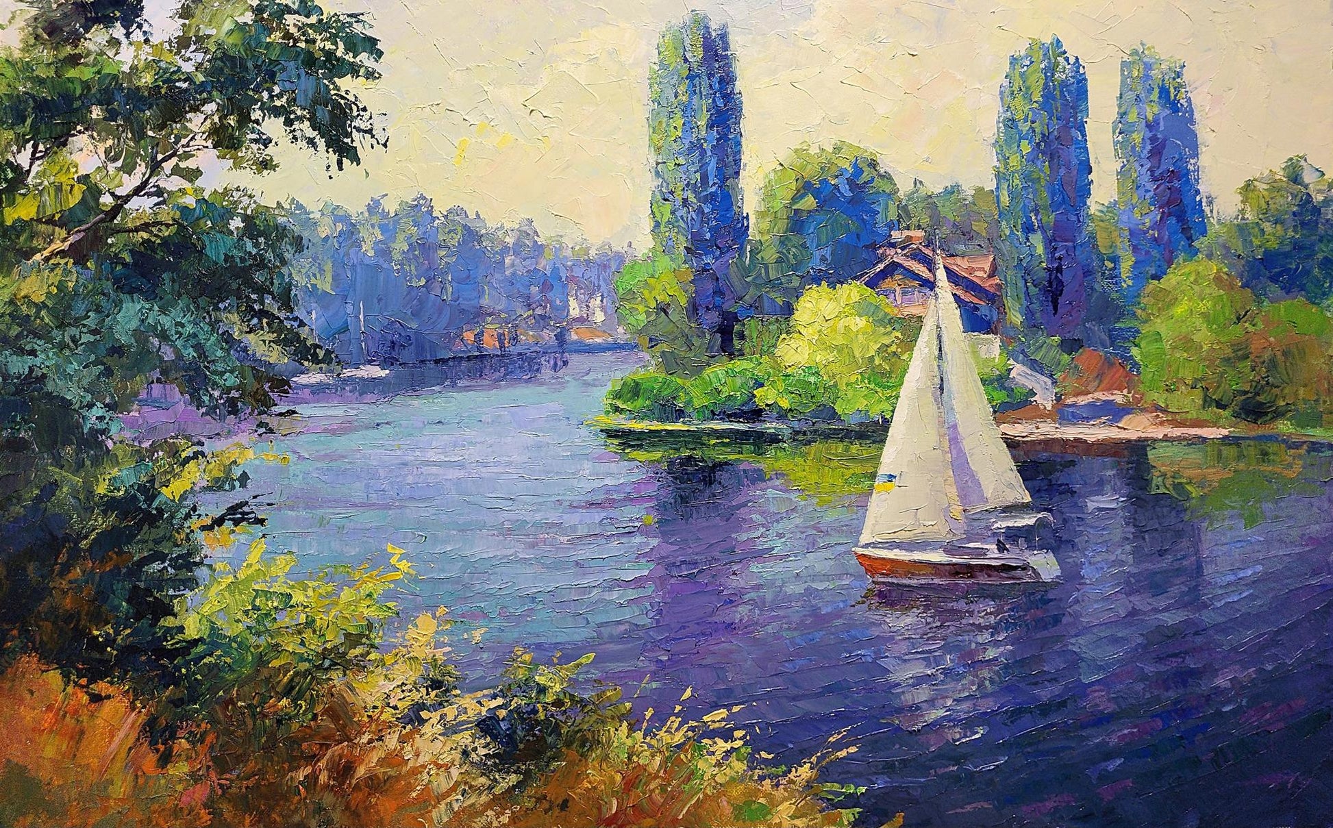 Oil painting Sailboat Boris Serdyuk
