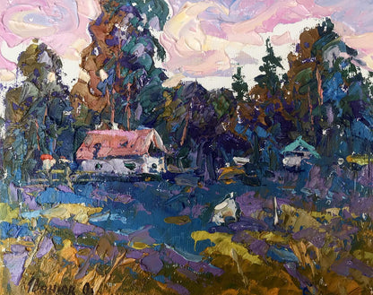 Oil painting A house from the edge Alex Ivanyuk