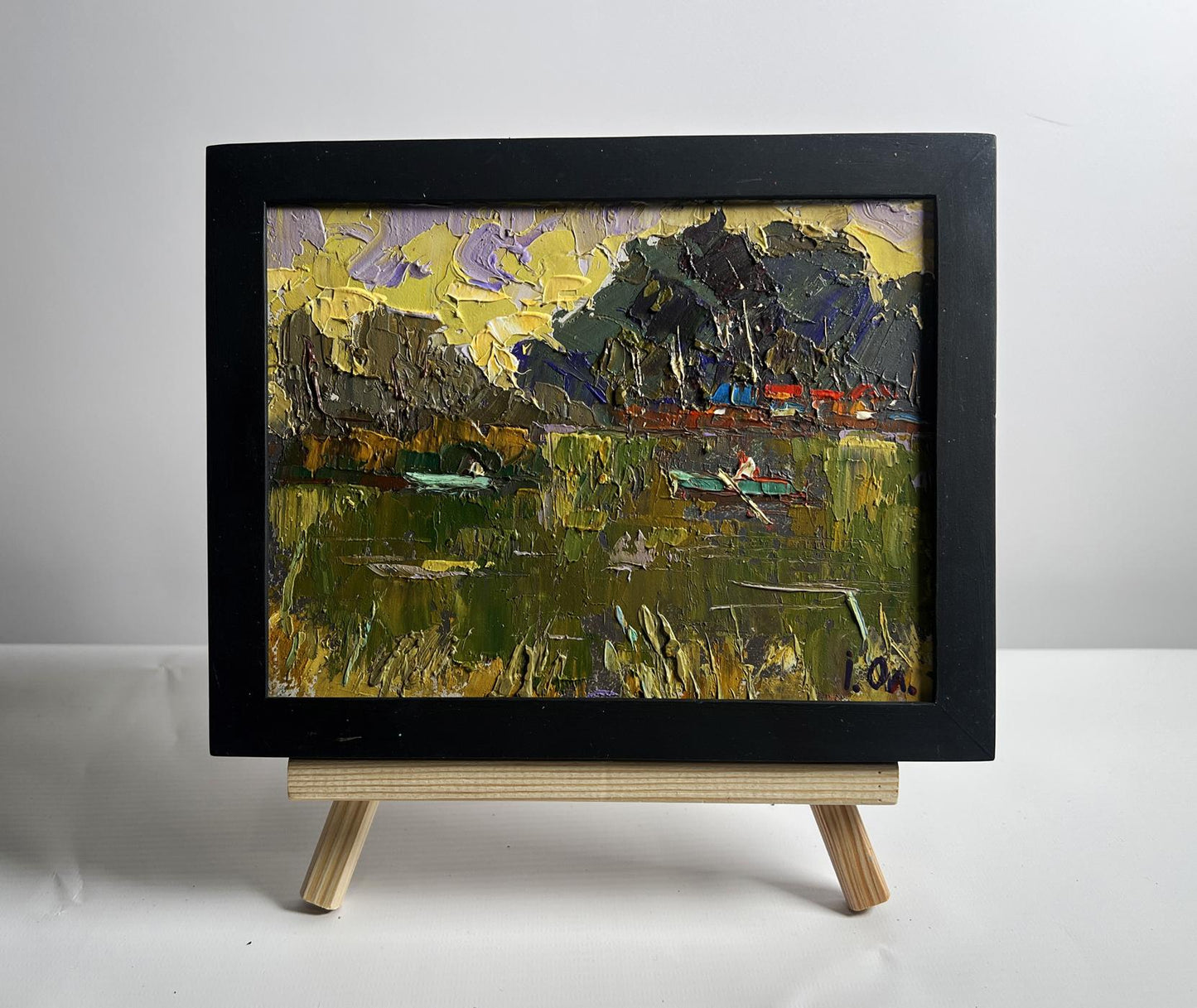 Oil painting Evening Silence by the River by Oleksiy Ivanyuk lakeside scene