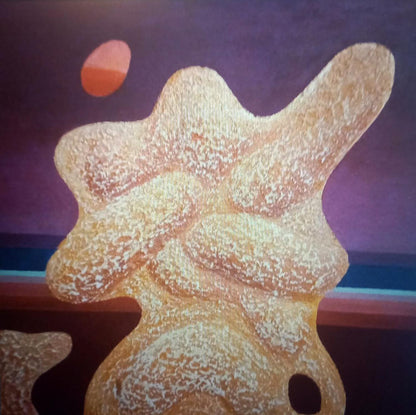Oil painting Struggle by Alexander Strashevich, textured golden-brown abstract sculpture