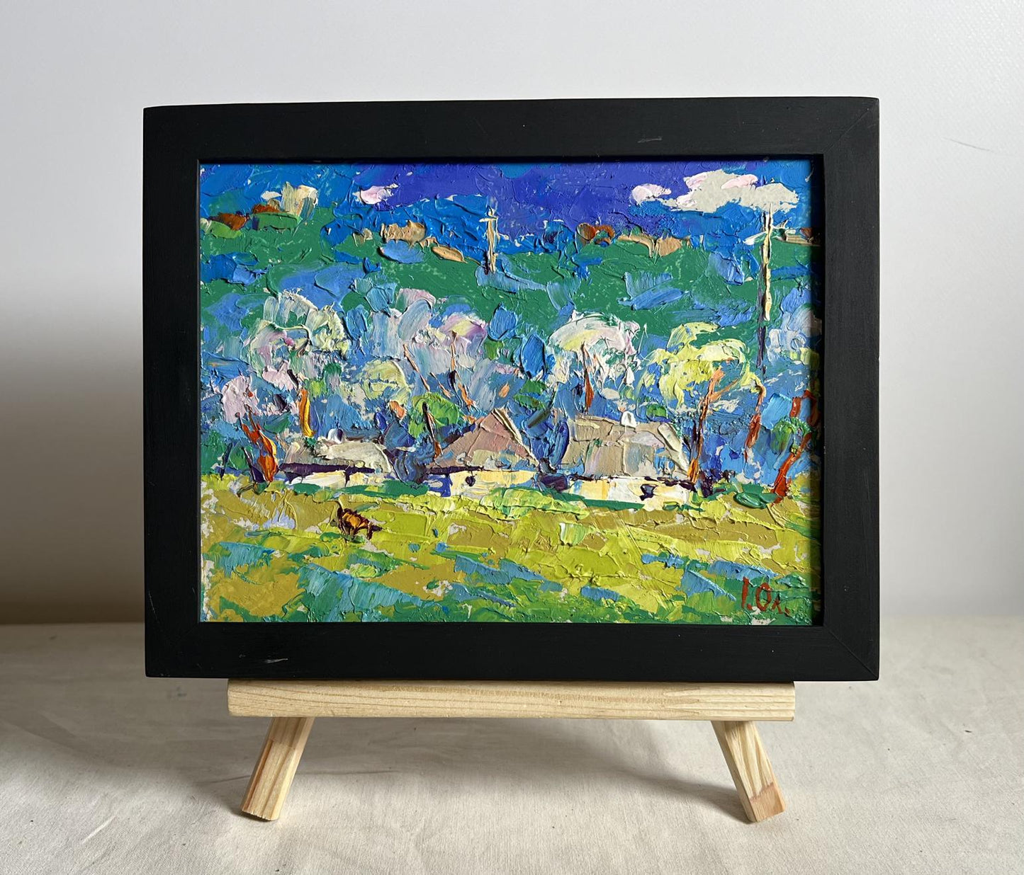 Oleksiy Ivanyuk Spring morning oil painting in black frame