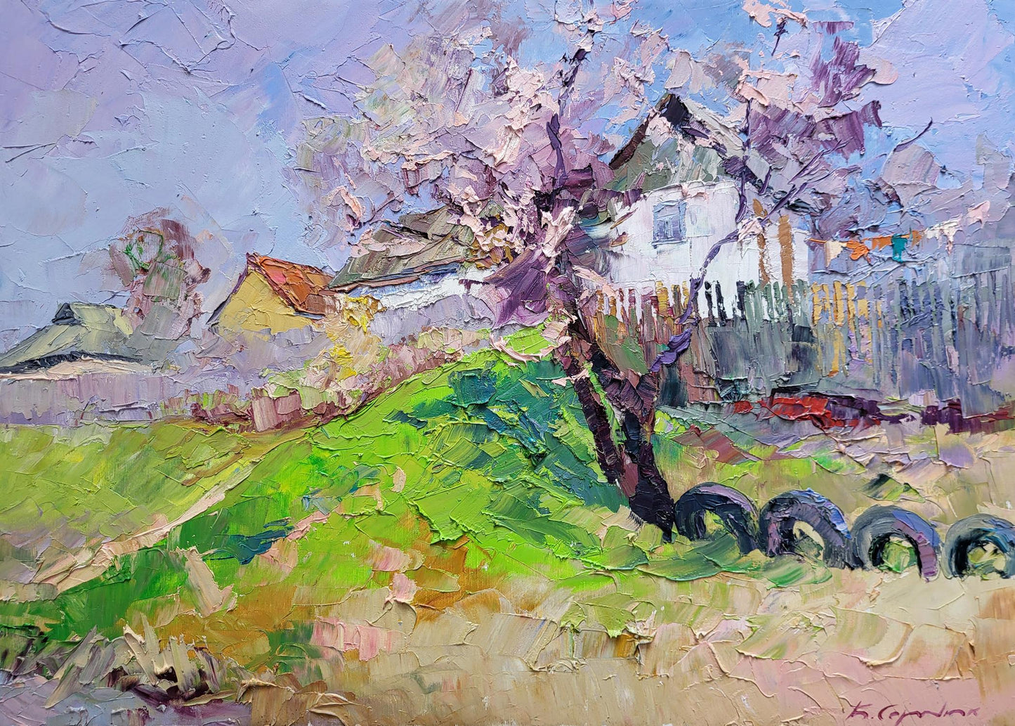 Oil painting The magic of spring by Boris Serdyuk: blossoming tree