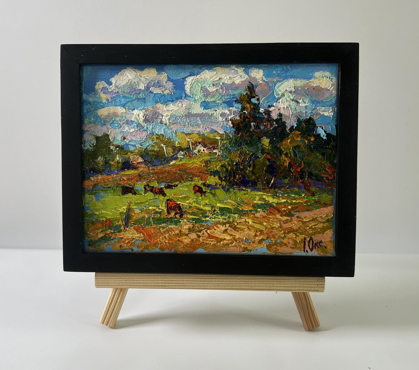 Oil painting A warm summer day by Oksana Ivanyuk in black frame