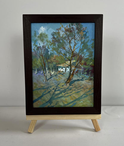 Oil painting In the shade of the trees by Yuriy Suprunchuk, tree-lined landscape
