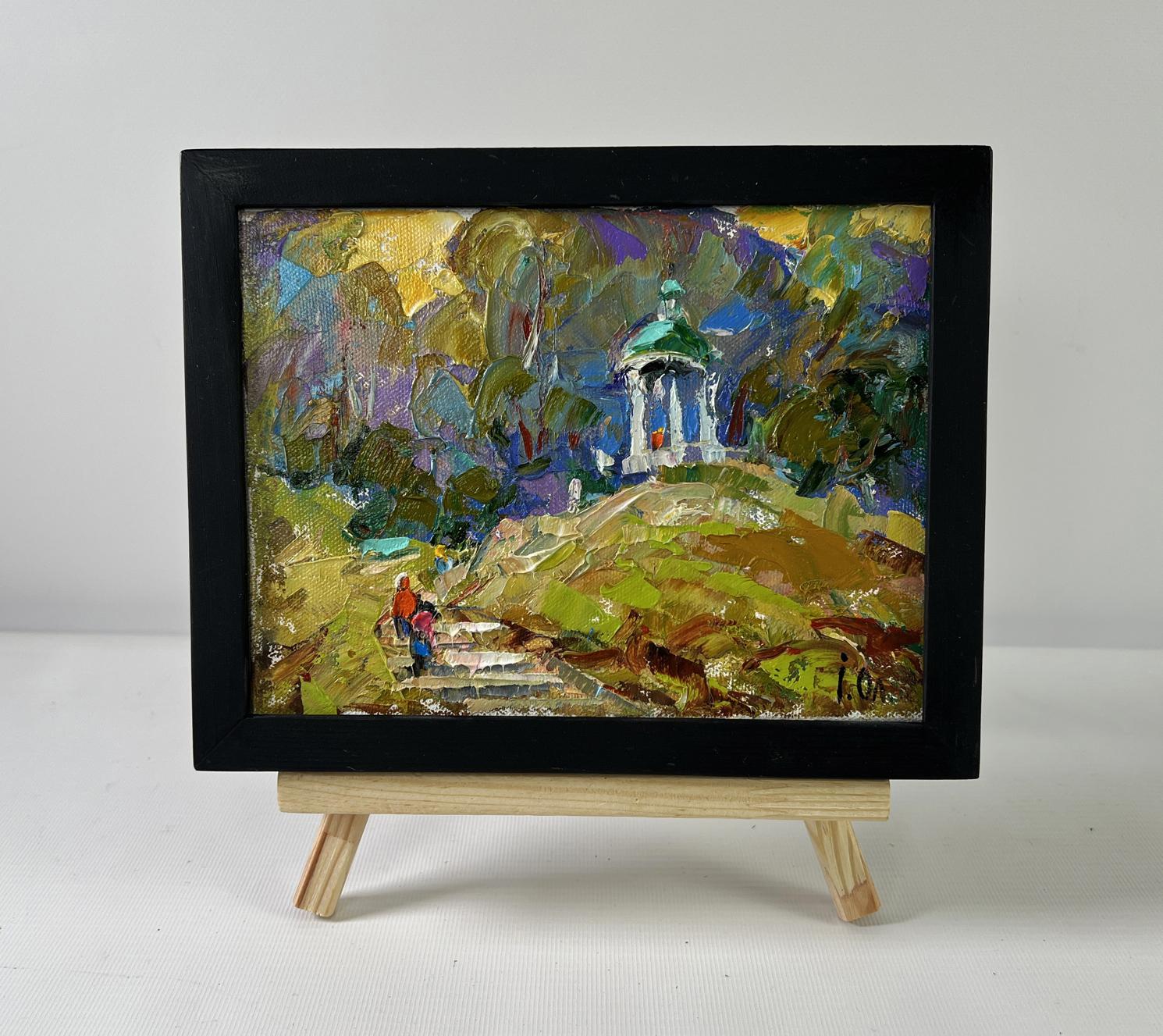Oil painting Silence surrounded by nature by Oleksiy Ivanyuk in black frame