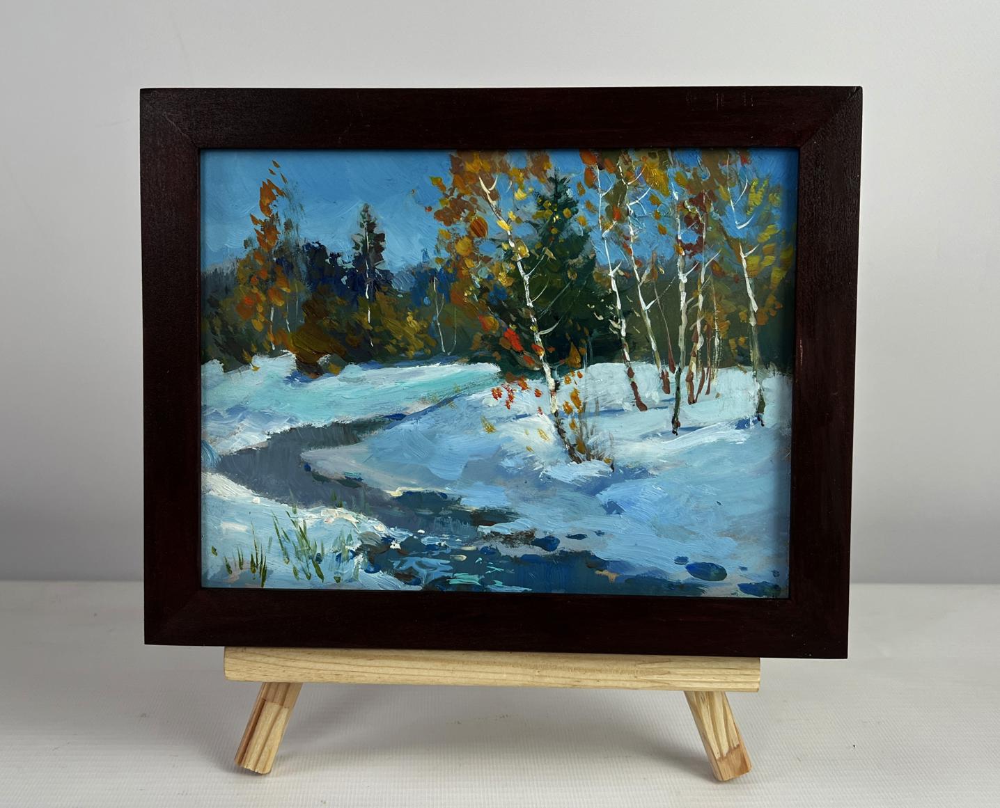 Framed oil painting The Beauty of the Winter Forest by Yuriy Suprunchuk