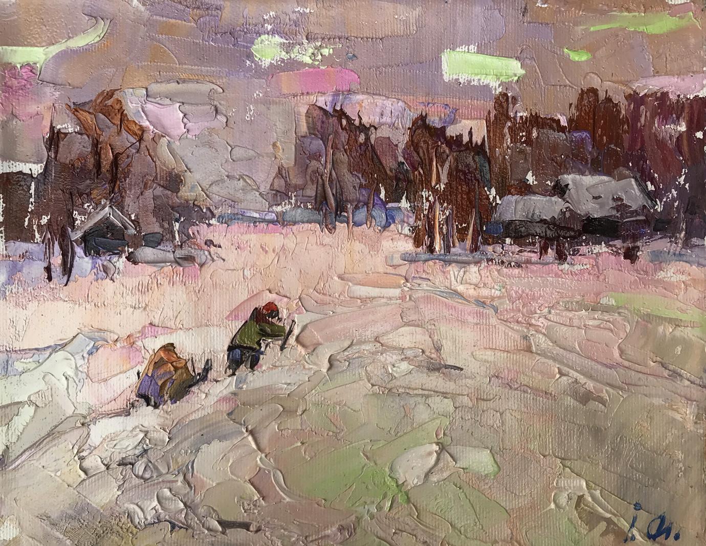 Oil painting Glacial Winter Panorama Alex Ivanyuk