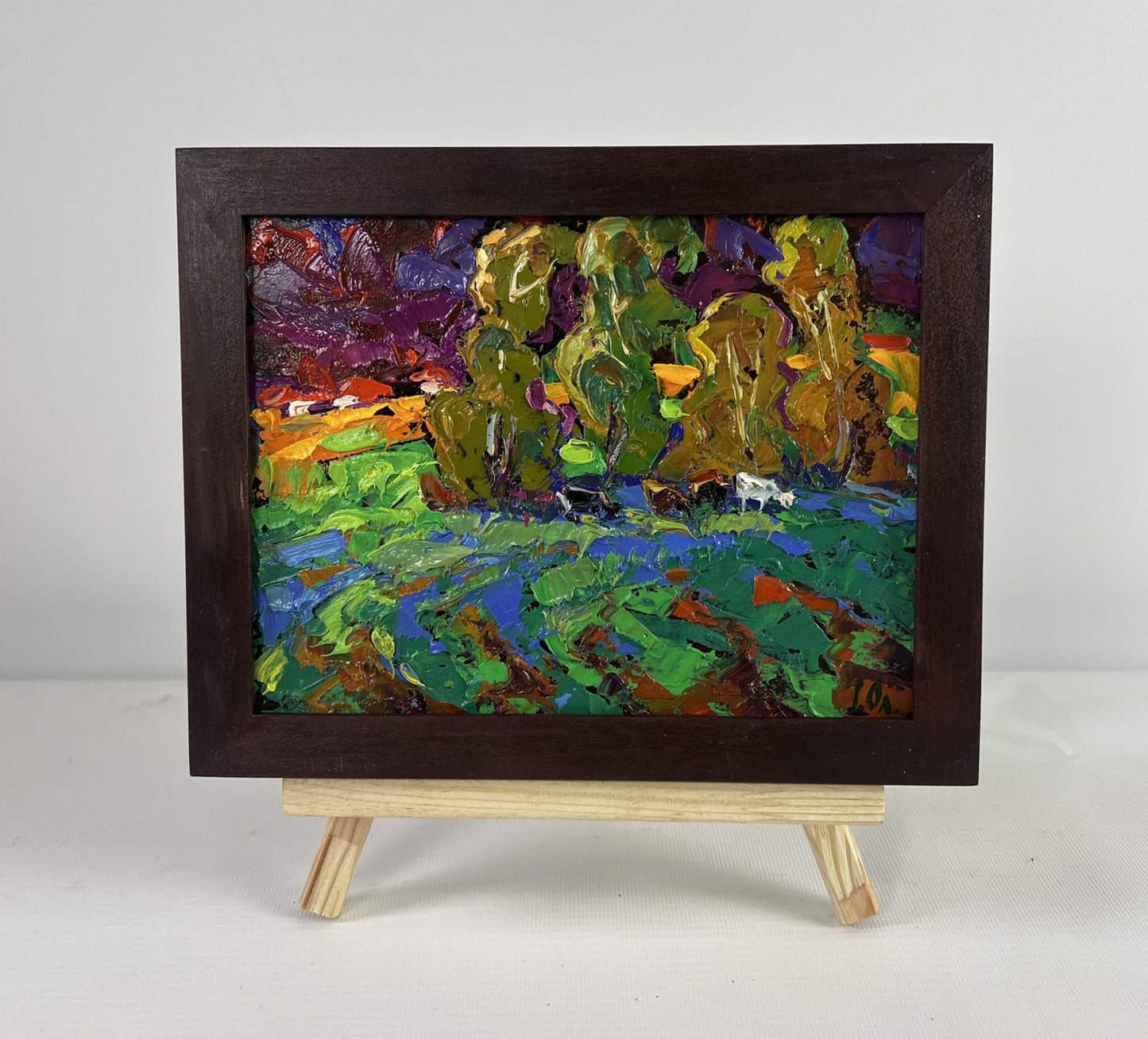 Oil painting The sky is preparing lightning by Oleksiy Ivanyuk in wooden frame
