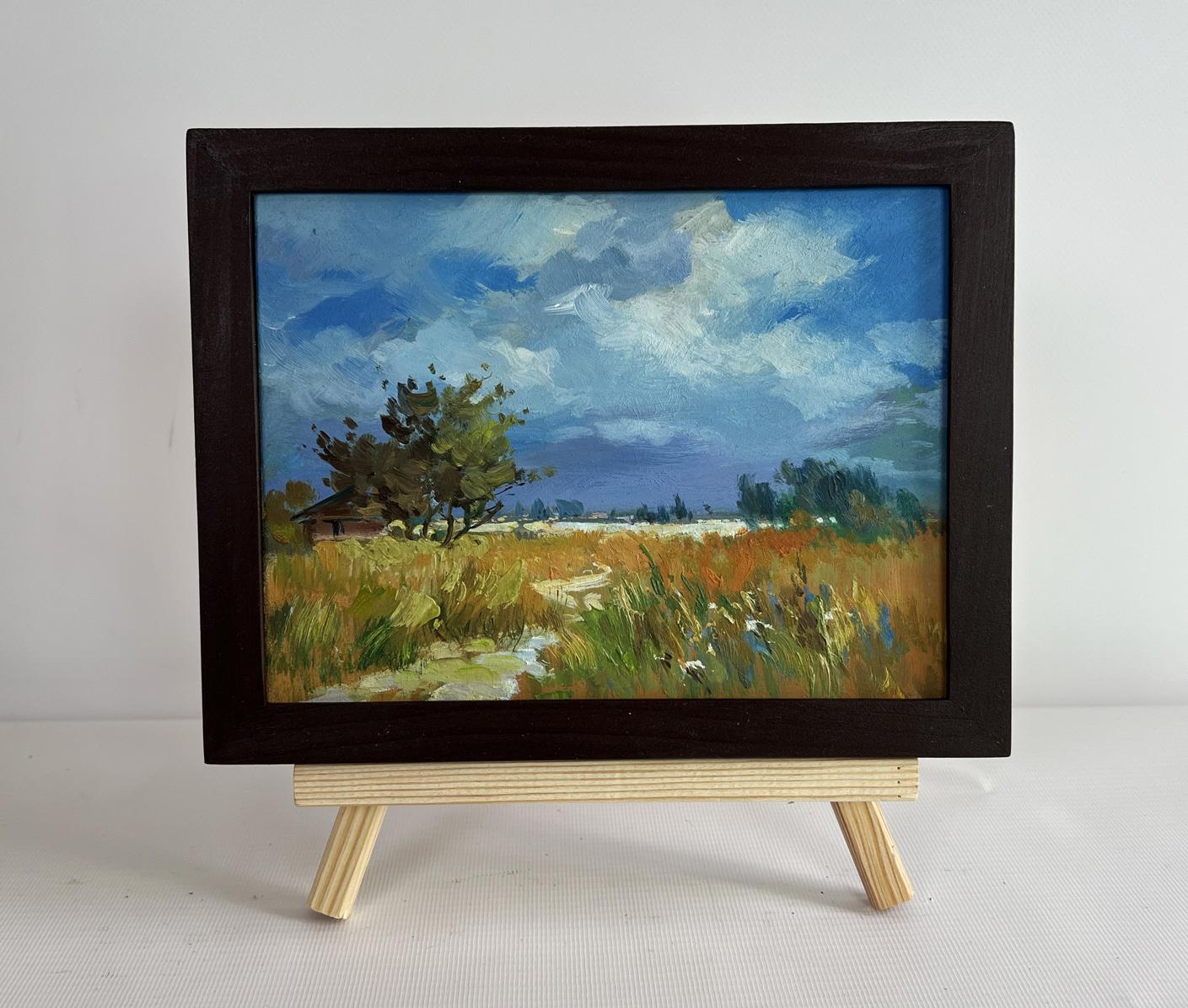 Framed oil painting The sun shines through the clouds by Yuriy Suprunchuk
