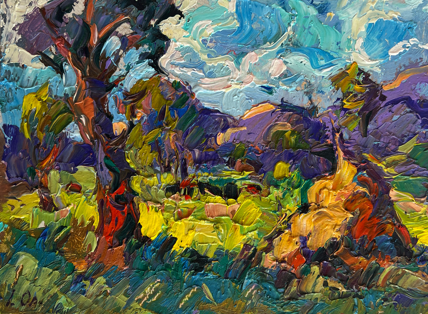 Vibrant impressionist landscape by Oleksiy and Oksana Ivaniuk, wholesale fine art