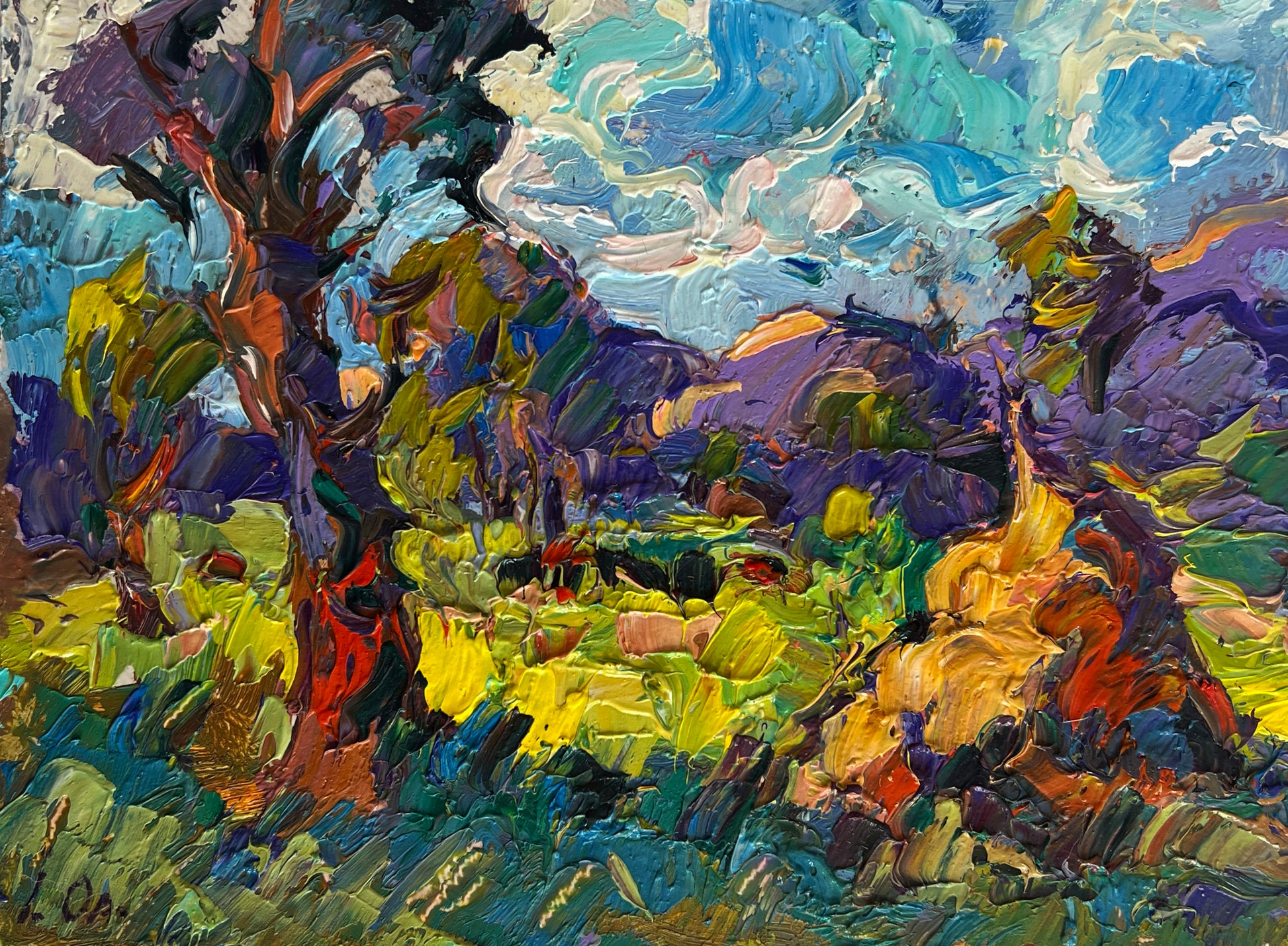 Vibrant impressionist landscape by Oleksiy and Oksana Ivaniuk, wholesale fine art