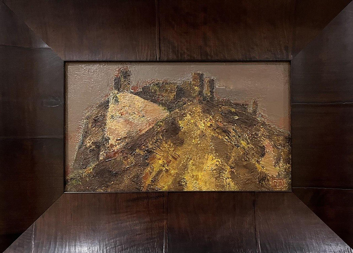 Oil painting Fortress Arsen Rustamov: textured hillside ruins