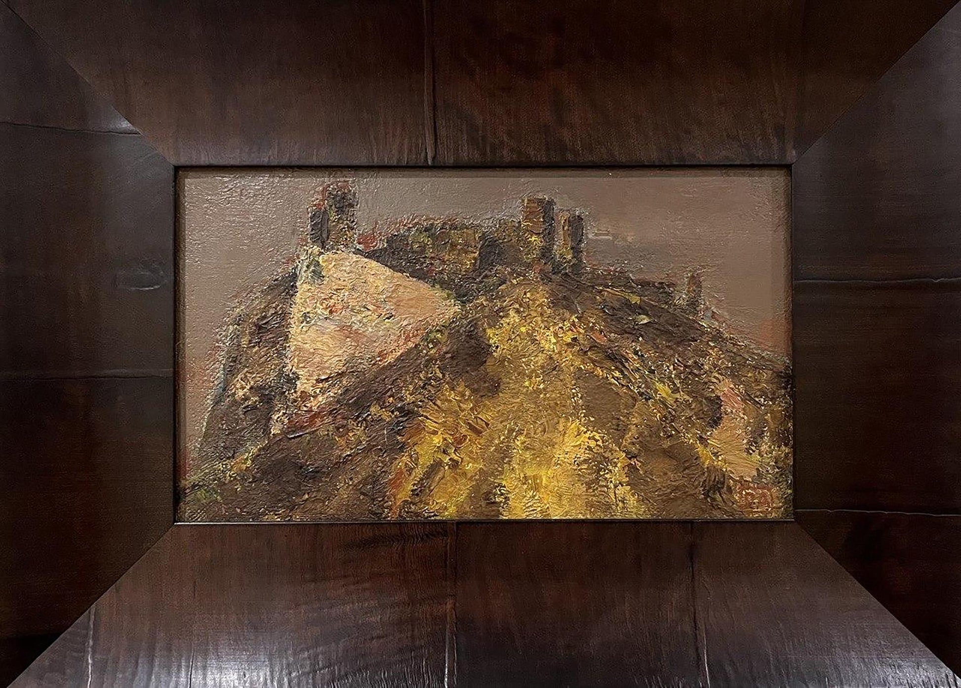 Oil painting Fortress Arsen Rustamov: textured hillside ruins