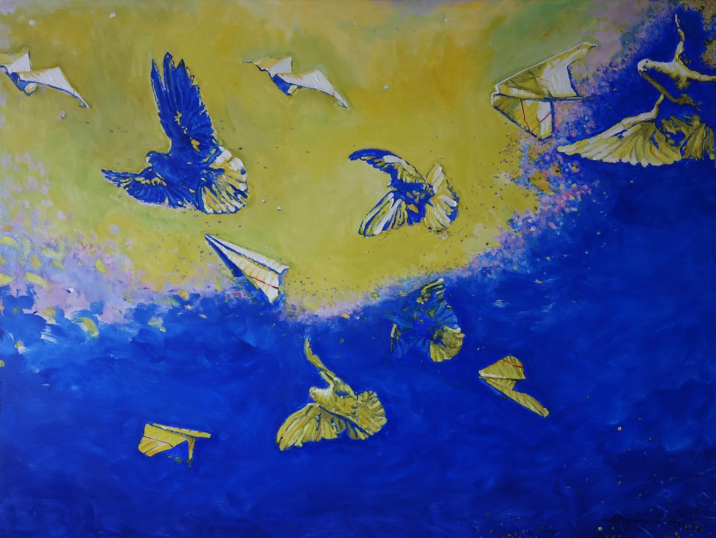 Oil painting Birds in the sky Anatoly Varvarov