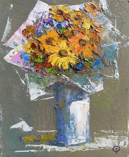 Oil painting Autumn Bouquet