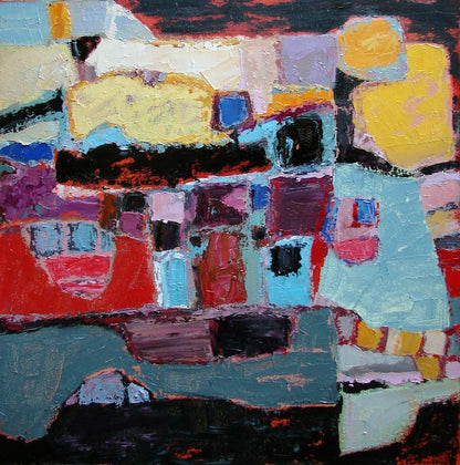 Vibrant impasto oil painting Build yourself a house by Tatyana Shulyak