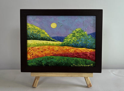 Oil painting Harmony of Nature by V. Zadorozhnya in black frame