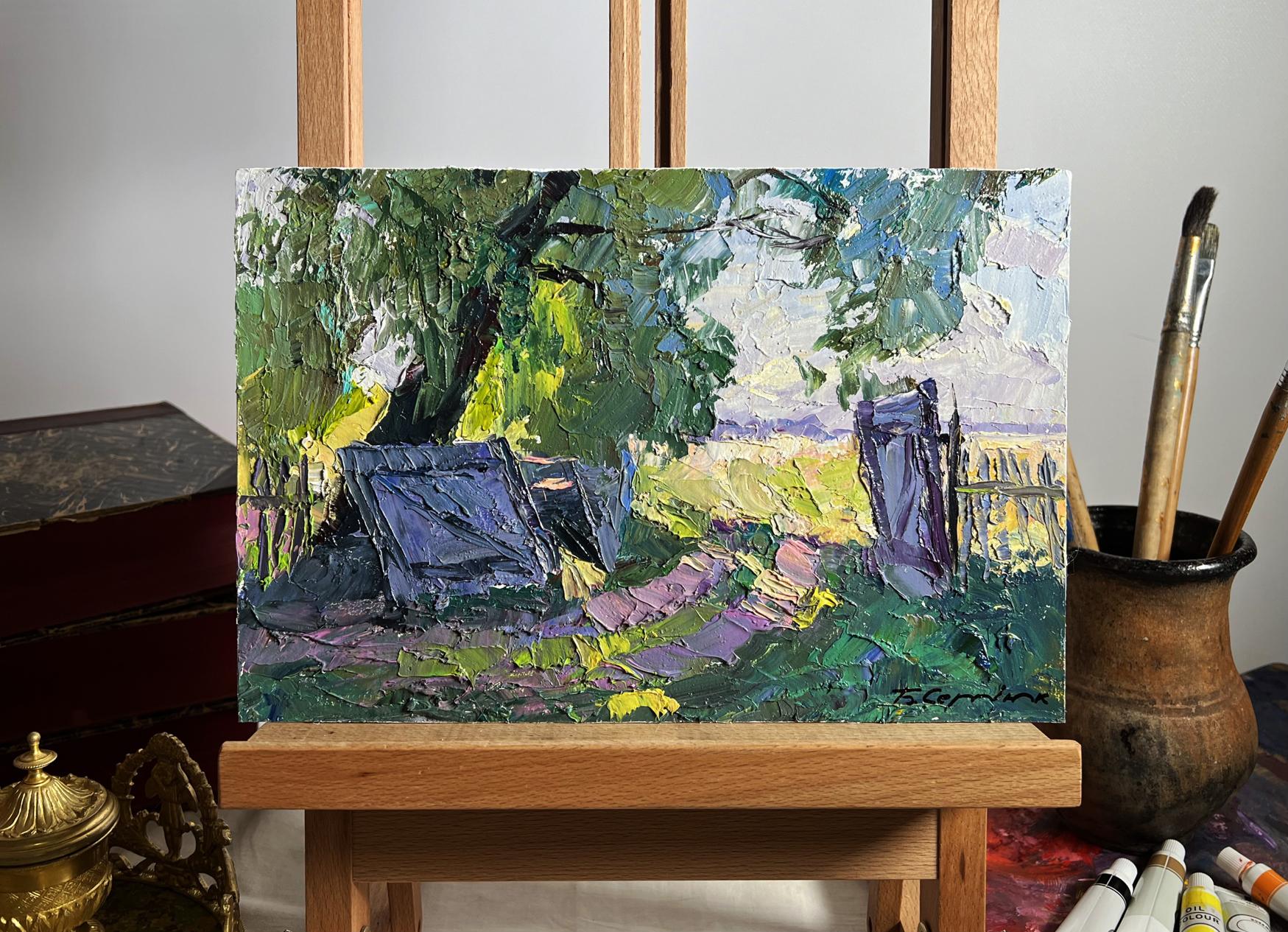 Vibrant impressionist oil painting The beginning of a summer day by Boris Serdyuk