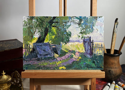 Vibrant impressionist oil painting The beginning of a summer day by Boris Serdyuk