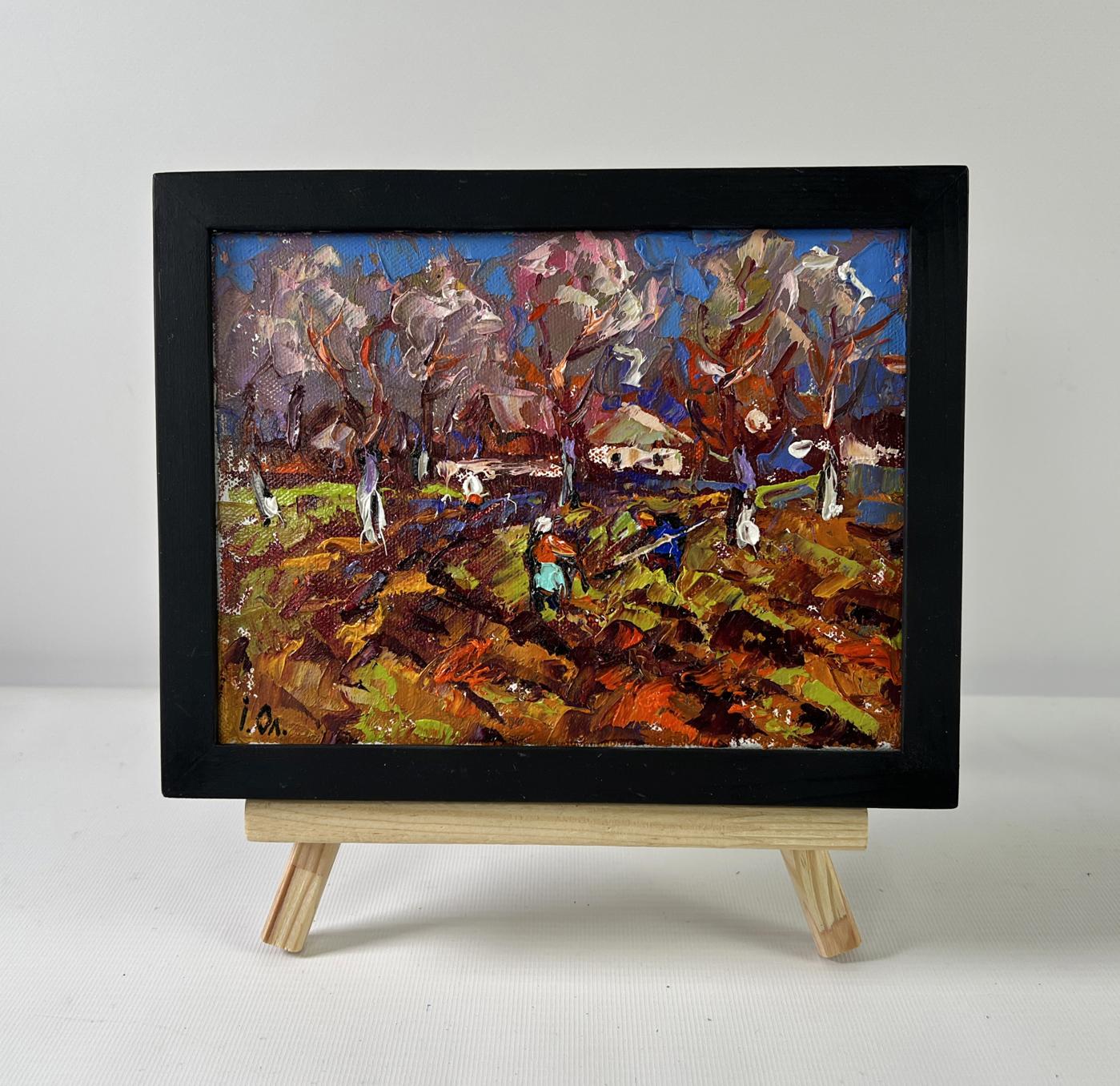 Oil painting Waking garden beds by Oleksiy Ivanyuk autumn landscape