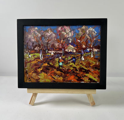 Oil painting Waking garden beds by Oleksiy Ivanyuk autumn landscape