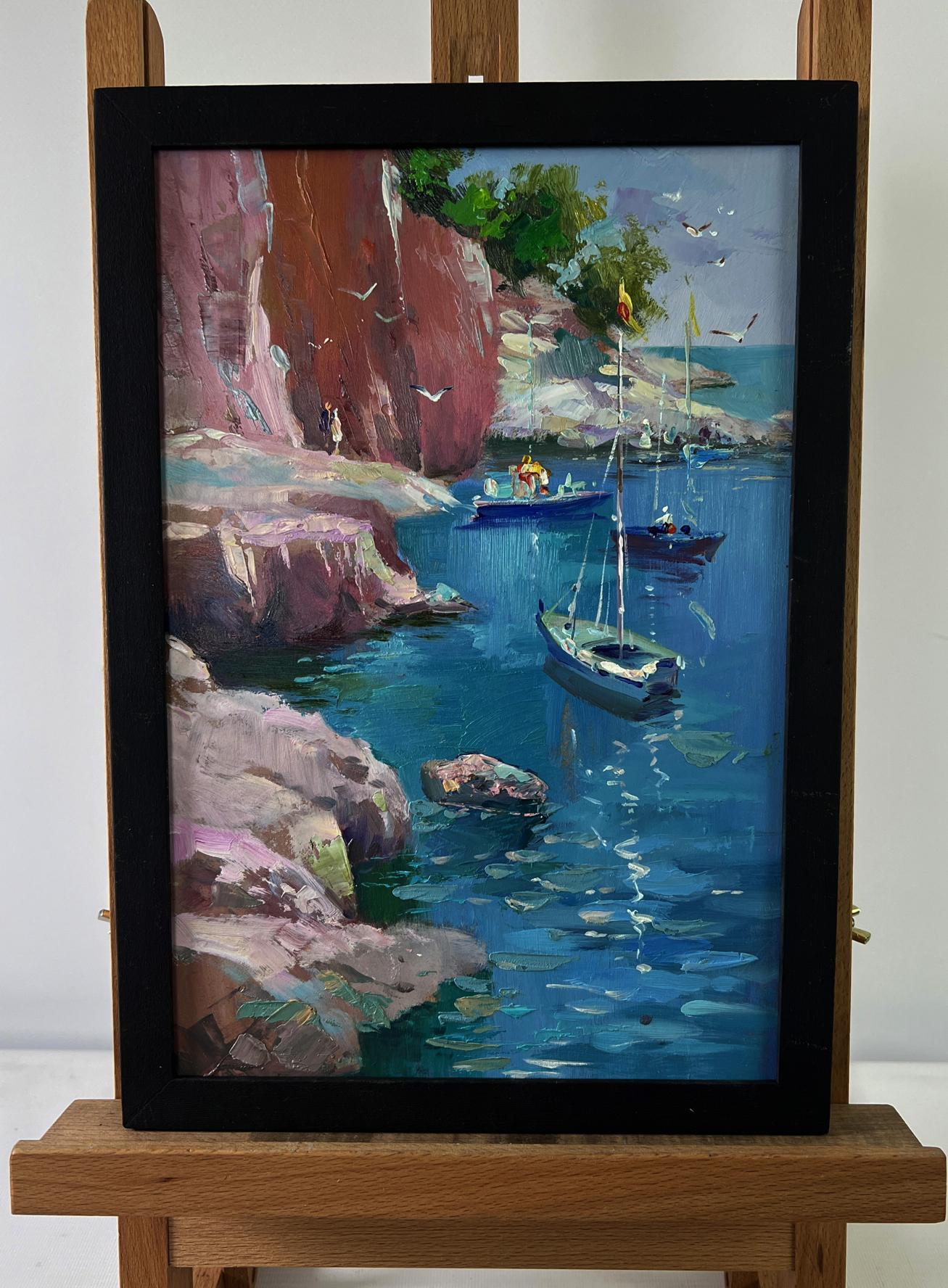 Oil painting Boats on the Rocky Shore by Yuriy Suprunchuk