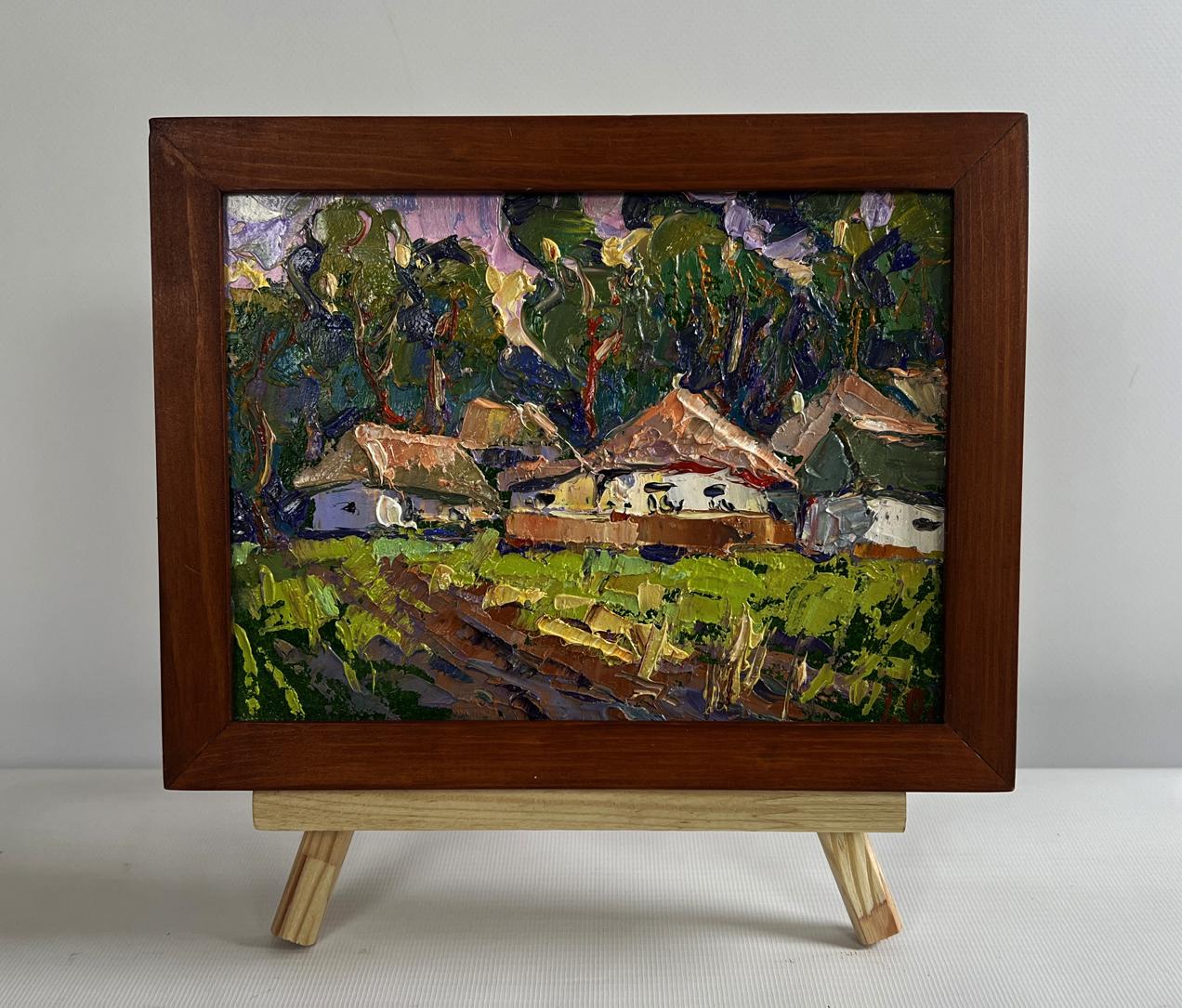 Rustic oil painting On the edge of the village by Oleksiy Ivanyuk