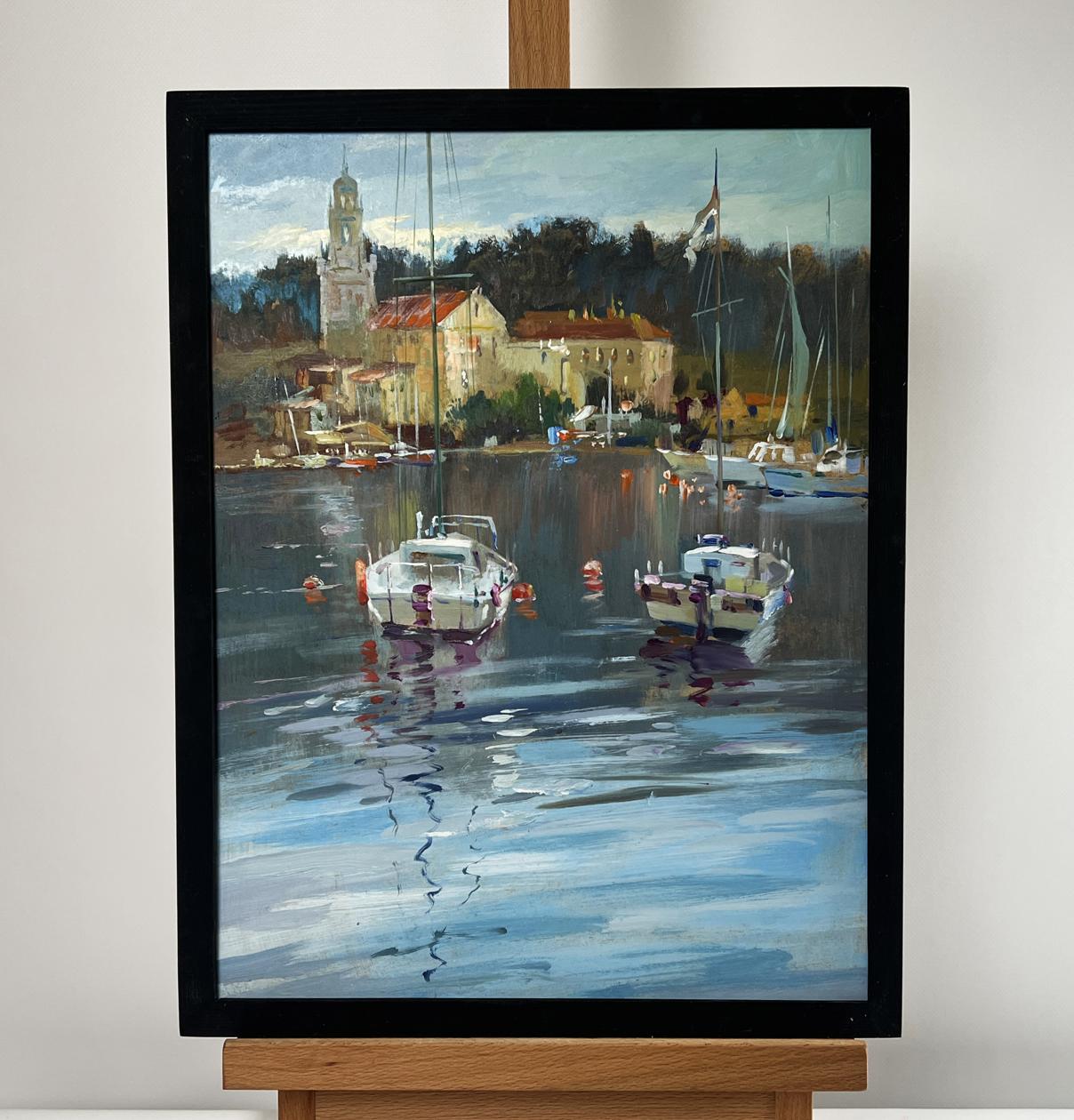 Oil painting Between the Sea and the Sky by Yuriy Suprunchuk in black frame
