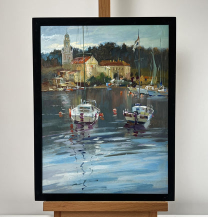 Oil painting Between the Sea and the Sky by Yuriy Suprunchuk in black frame