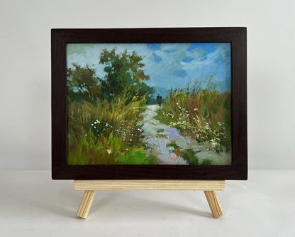 Oil painting A walk in the arms of nature by Yuriy Suprunchuk on easel