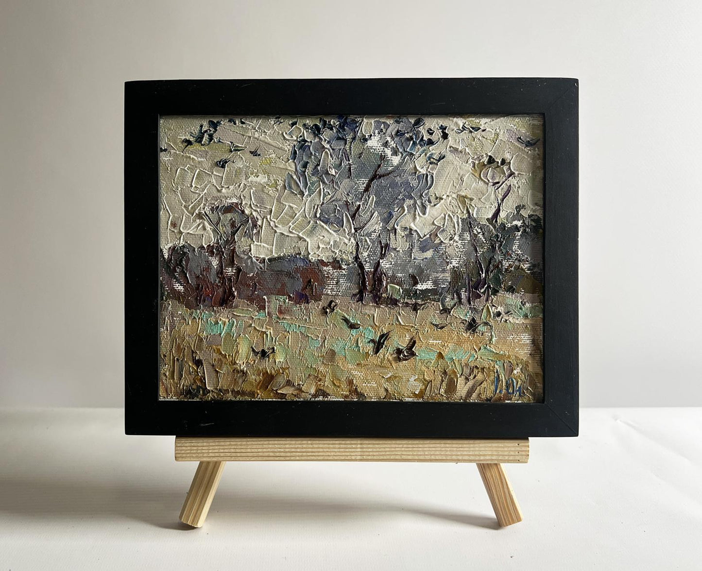 Deep autumn has arrived oil painting by Oleksiy Ivanyuk, textured landscape