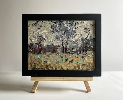 Deep autumn has arrived oil painting by Oleksiy Ivanyuk, textured landscape