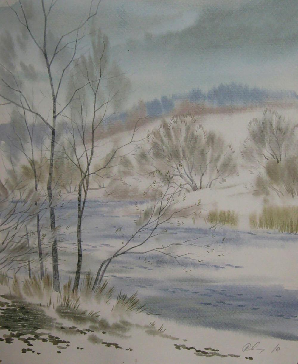 Watercolor painting The end of the winter fairy tale by Valery Savenets