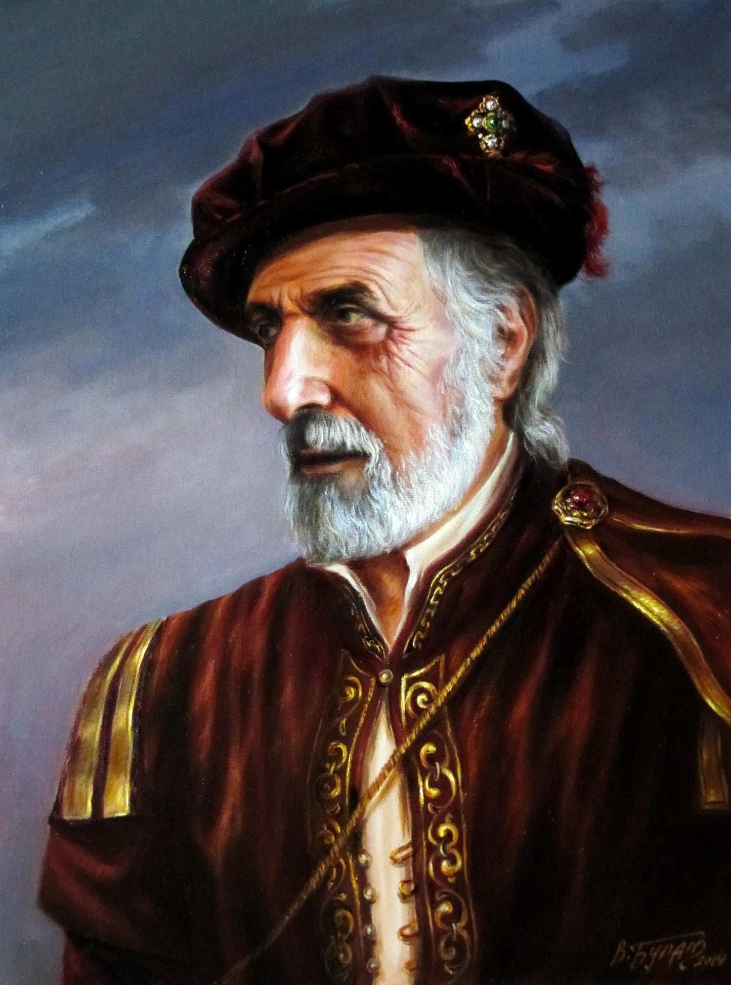 Oil painting The Merchant of Venice Valeriy Bulat elderly man portrait