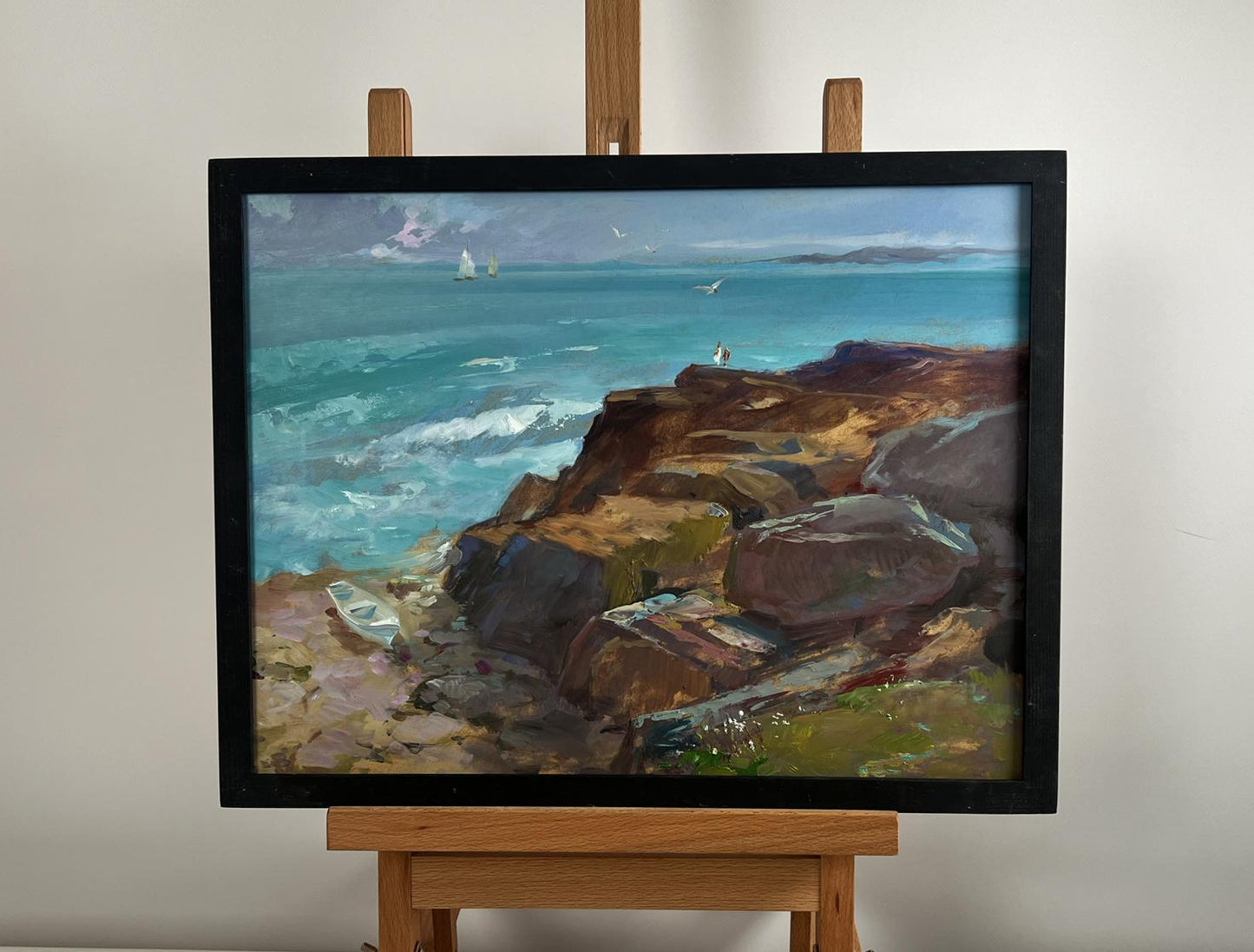 Oil painting Sea Symphony of Waves by Yuriy Suprunchuk coastal scene