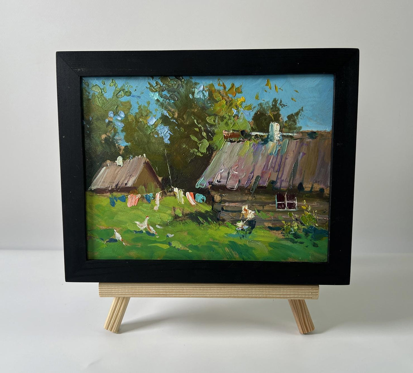 Oil painting Quiet village life by Yuriy Suprunchuk rustic scene