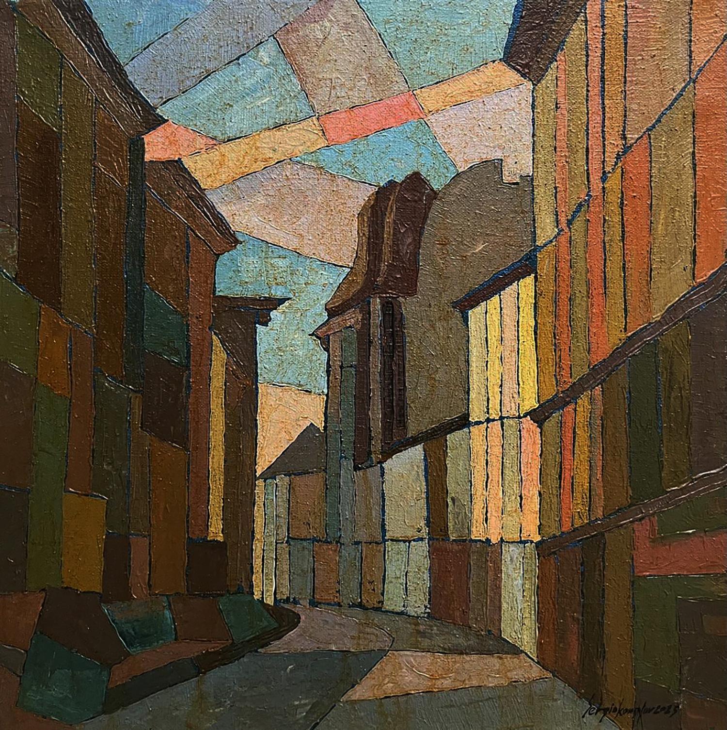 Textured abstract oil painting Closer to the center by Serhiy Kovalev